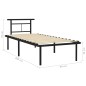 vidaXL Bettgestell Schwarz Metall 90x200 cm vidaXL Bettgestell Schwarz Metall 90x200 cm