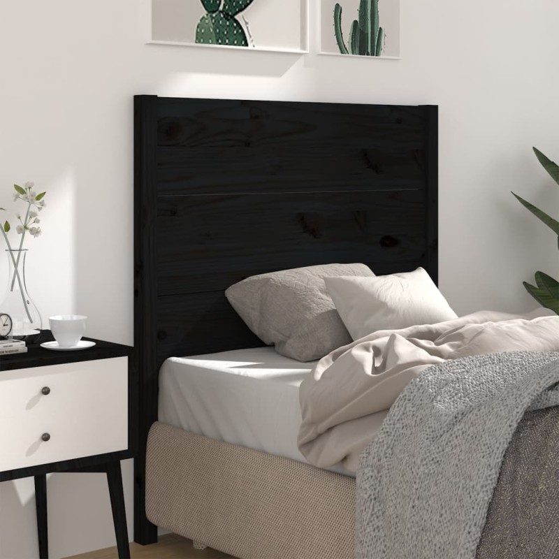 vidaXL Kopfteil Schwarz 96x4x100 cm Massivholz Kiefer vidaXL Kopfteil Schwarz 96x4x100 cm Massivholz Kiefer