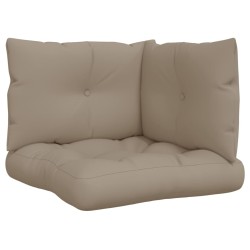 Palettenkissen 3-tlg. Taupe Stoff