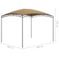 vidaXL Pavillon 3x4x2,65 m Taupe 180 g/m² vidaXL Pavillon 3x4x2,65 m Taupe 180 g/m²