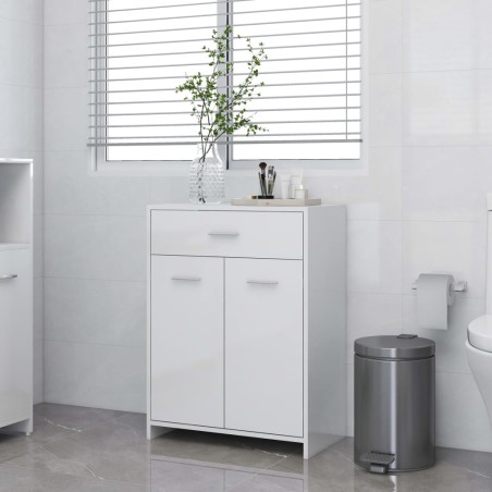 vidaXL Badezimmerschrank Hochglanz-Weiß 60x33x80 cm Holzwerkstoff