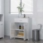 vidaXL Badezimmerschrank Hochglanz-Weiß 60x33x80 cm Holzwerkstoff vidaXL Badezimmerschrank Hochglanz-Weiß 60x33x80 cm Holzwerkstoff