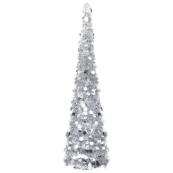 vidaXL Künstlicher Pop-Up-Weihnachtsbaum Silbern 150 cm PET
