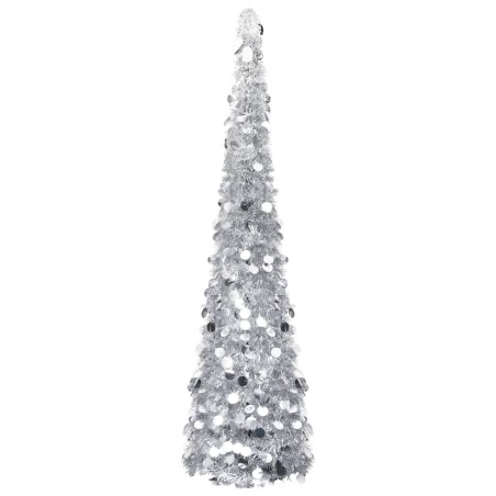 vidaXL Künstlicher Pop-Up-Weihnachtsbaum Silbern 150 cm PET