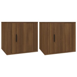 vidaXL Nachttische 2 Stk. Braun Eichen-Optik 50x39x47 cm