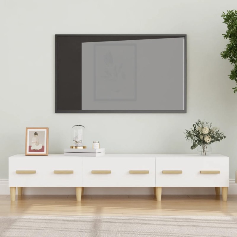 vidaXL TV-Schrank Weiß 150x34,5x30 cm Holzwerkstoff vidaXL TV-Schrank Weiß 150x34,5x30 cm Holzwerkstoff