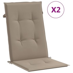 vidaXL Gartenstuhlauflagen für Hochlehner 2Stk. Taupe 120x50x3cm Stoff