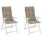 vidaXL Gartenstuhlauflagen für Hochlehner 2Stk. Taupe 120x50x3cm Stoff vidaXL Gartenstuhlauflagen für Hochlehner 2Stk. Taupe 120x50x3cm Stoff