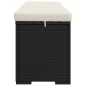 vidaXL Hockerbank mit Sitzkissen Schwarz 110x30x40 cm Poly Rattan vidaXL Hockerbank mit Sitzkissen Schwarz 110x30x40 cm Poly Rattan