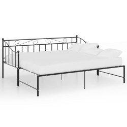 vidaXL Ausziehsofa Bettgestell Schwarz Metall 90x200 cm