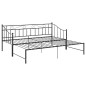 vidaXL Ausziehsofa Bettgestell Schwarz Metall 90x200 cm vidaXL Ausziehsofa Bettgestell Schwarz Metall 90x200 cm