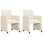 vidaXL Esszimmerstühle 2 Stk. Creme Stoff vidaXL Esszimmerstühle 2 Stk. Creme Stoff