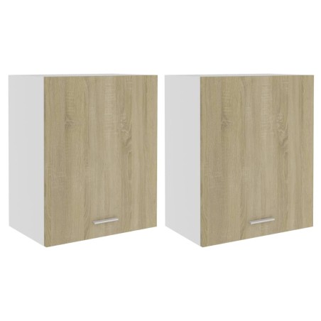 vidaXL Hängeschränke 2 Stk. Sonoma-Eiche 50x31x60 cm Holzwerkstoff