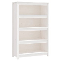 vidaXL Bücherregal Weiß 80x35x126 cm Massivholz Kiefer