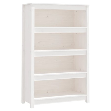vidaXL Bücherregal Weiß 80x35x126 cm Massivholz Kiefer