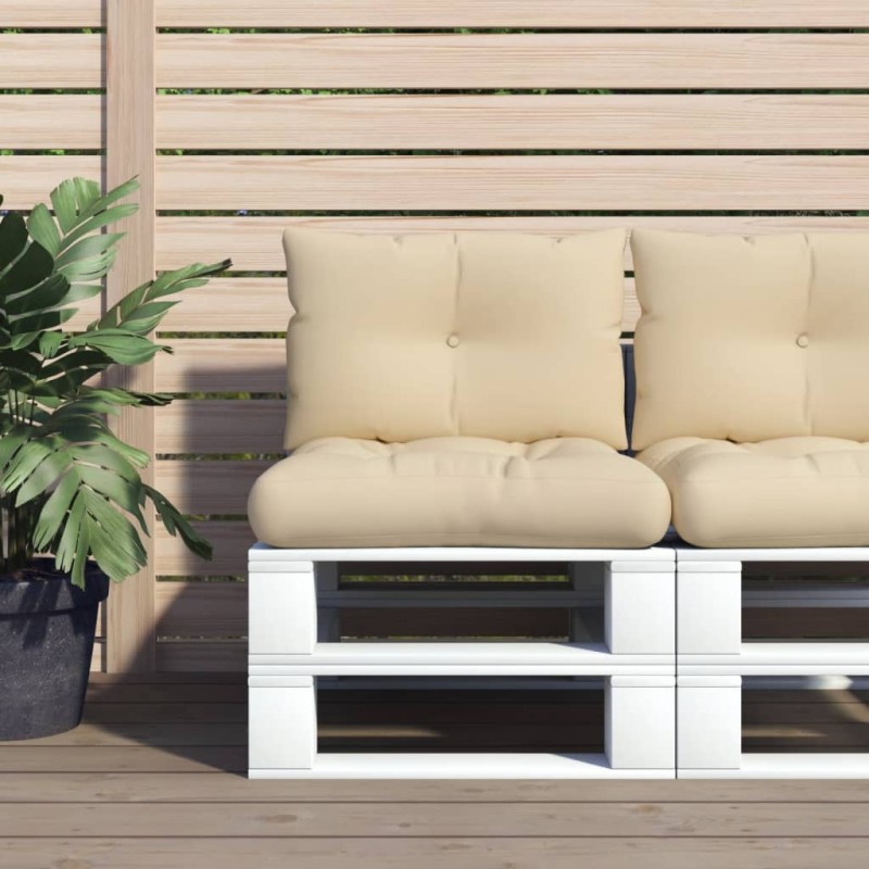 vidaXL Palettenkissen 2-tlg. Beige Stoff vidaXL Palettenkissen 2-tlg. Beige Stoff