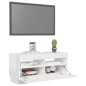 vidaXL TV-Schrank mit LED-Leuchten Hochglanz-Weiß 80x35x40 cm vidaXL TV-Schrank mit LED-Leuchten Hochglanz-Weiß 80x35x40 cm