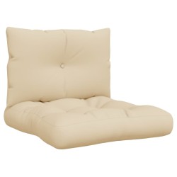 vidaXL Palettenkissen 2-tlg. Beige Stoff