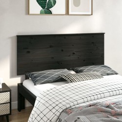 vidaXL Kopfteil Schwarz 144x6x82,5 Massivholz Kiefer