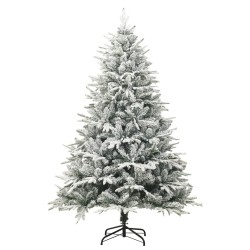 vidaXL Künstlicher Weihnachtsbaum Beschneit Grün 210 cm PVC PE