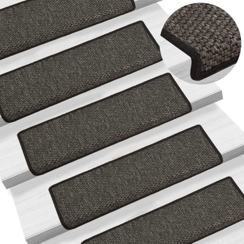 vidaXL Treppenmatten Selbstklebend Sisal 15 Stk. 65x21x4 cm Anthrazit vidaXL Treppenmatten Selbstklebend Sisal 15 Stk. 65x21x4 cm Anthrazit