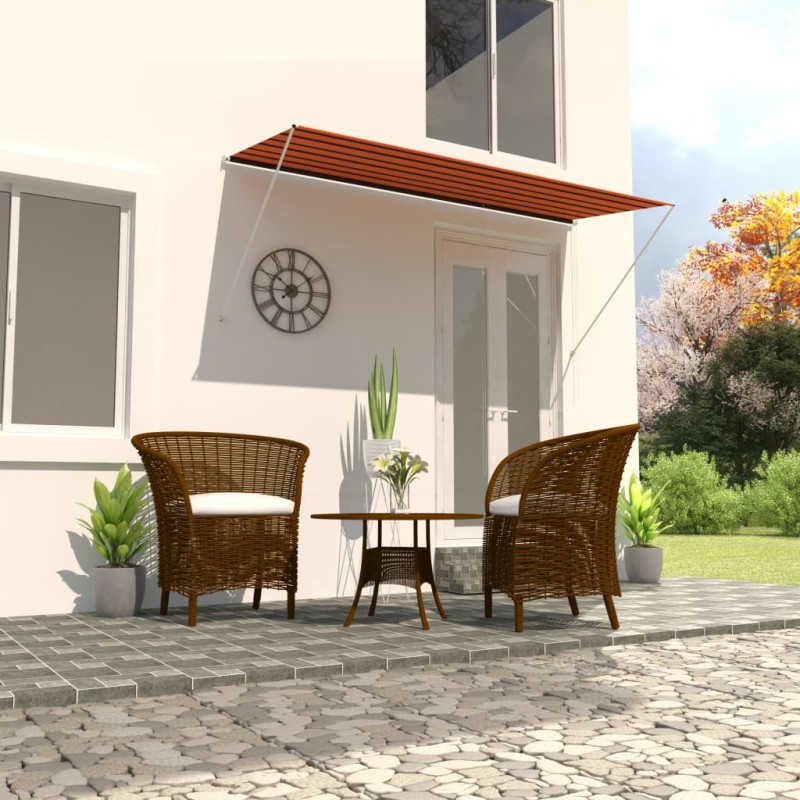 vidaXL Einziehbare Markise 300×150 cm Orange und Braun vidaXL Einziehbare Markise 300×150 cm Orange und Braun