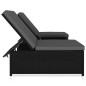 Sonnenliegen 2 Stk. mit Tisch Poly Rattan Schwarz Sonnenliegen 2 Stk. mit Tisch Poly Rattan Schwarz