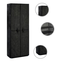 vidaXL Schuhschrank Schwarz 60 x 30 x166 cm Stoff