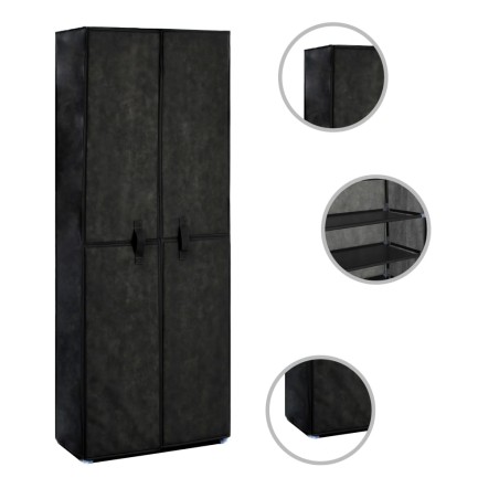 vidaXL Schuhschrank Schwarz 60 x 30 x166 cm Stoff
