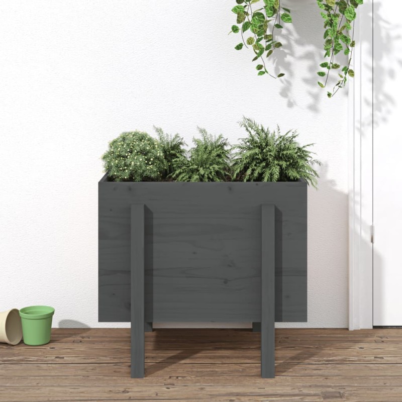 vidaXL Pflanzkübel Grau 62x50x57 cm Massivholz Kiefer vidaXL Pflanzkübel Grau 62x50x57 cm Massivholz Kiefer