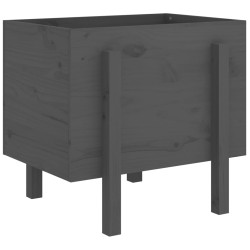 vidaXL Pflanzkübel Grau 62x50x57 cm Massivholz Kiefer