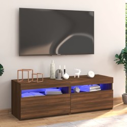 vidaXL TV-Schrank mit LED-Leuchten Braun Eichen-Optik 120x35x40 cm