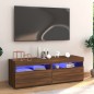 vidaXL TV-Schrank mit LED-Leuchten Braun Eichen-Optik 120x35x40 cm vidaXL TV-Schrank mit LED-Leuchten Braun Eichen-Optik 120x35x40 cm