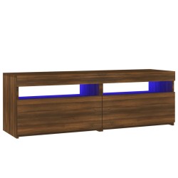 vidaXL TV-Schrank mit LED-Leuchten Braun Eichen-Optik 120x35x40 cm