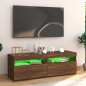 vidaXL TV-Schrank mit LED-Leuchten Braun Eichen-Optik 120x35x40 cm vidaXL TV-Schrank mit LED-Leuchten Braun Eichen-Optik 120x35x40 cm