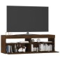 vidaXL TV-Schrank mit LED-Leuchten Braun Eichen-Optik 120x35x40 cm vidaXL TV-Schrank mit LED-Leuchten Braun Eichen-Optik 120x35x40 cm