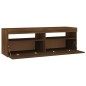 vidaXL TV-Schrank mit LED-Leuchten Braun Eichen-Optik 120x35x40 cm vidaXL TV-Schrank mit LED-Leuchten Braun Eichen-Optik 120x35x40 cm