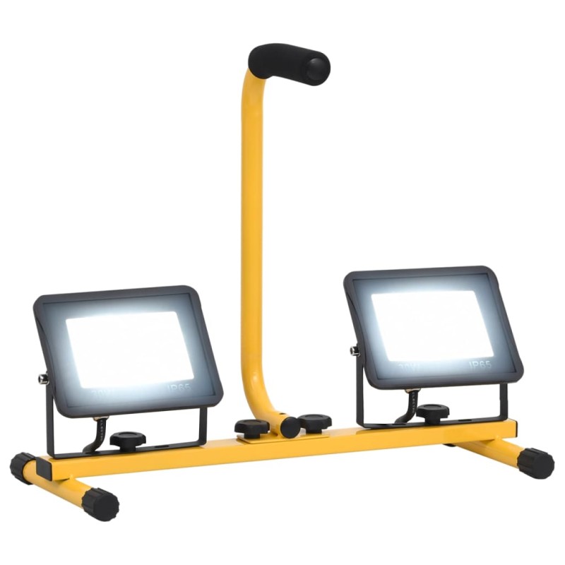 vidaXL LED-Fluter mit Handgriff 2x30 W Kaltweiß vidaXL LED-Fluter mit Handgriff 2x30 W Kaltweiß