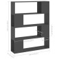 vidaXL Bücherregal Raumteiler Grau 100x24x124 cm vidaXL Bücherregal Raumteiler Grau 100x24x124 cm