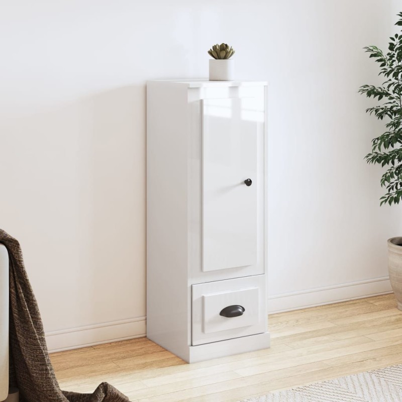 vidaXL Highboard Hochglanz-Weiß 36x35,5x103,5 cm Holzwerkstoff vidaXL Highboard Hochglanz-Weiß 36x35,5x103,5 cm Holzwerkstoff