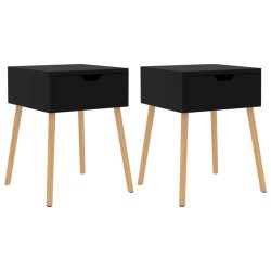 vidaXL Nachttische 2 Stk. Hochglanz-Schwarz 40x40x56 cm Holzwerkstoff