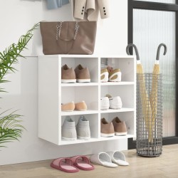 vidaXL Schuhregal Hochglanz-Weiß 52,5x30x50 cm