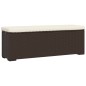 vidaXL Hockerbank mit Sitzkissen Braun 110x30x40 cm Poly Rattan vidaXL Hockerbank mit Sitzkissen Braun 110x30x40 cm Poly Rattan