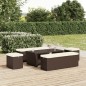 vidaXL Hockerbank mit Sitzkissen Braun 110x30x40 cm Poly Rattan vidaXL Hockerbank mit Sitzkissen Braun 110x30x40 cm Poly Rattan