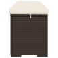 vidaXL Hockerbank mit Sitzkissen Braun 110x30x40 cm Poly Rattan vidaXL Hockerbank mit Sitzkissen Braun 110x30x40 cm Poly Rattan