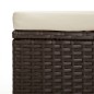 vidaXL Hockerbank mit Sitzkissen Braun 110x30x40 cm Poly Rattan vidaXL Hockerbank mit Sitzkissen Braun 110x30x40 cm Poly Rattan