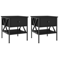 vidaXL Nachttische 2 Stk. Schwarz 40x42x45 cm Holzwerkstoff