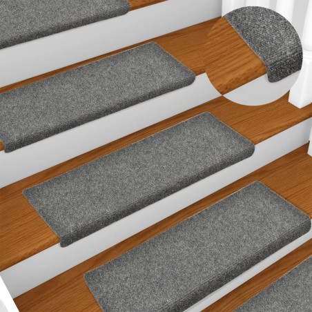 vidaXL Treppenmatten 5 Stk. Hellgrau 65x21x4 cm Nadelvlies
