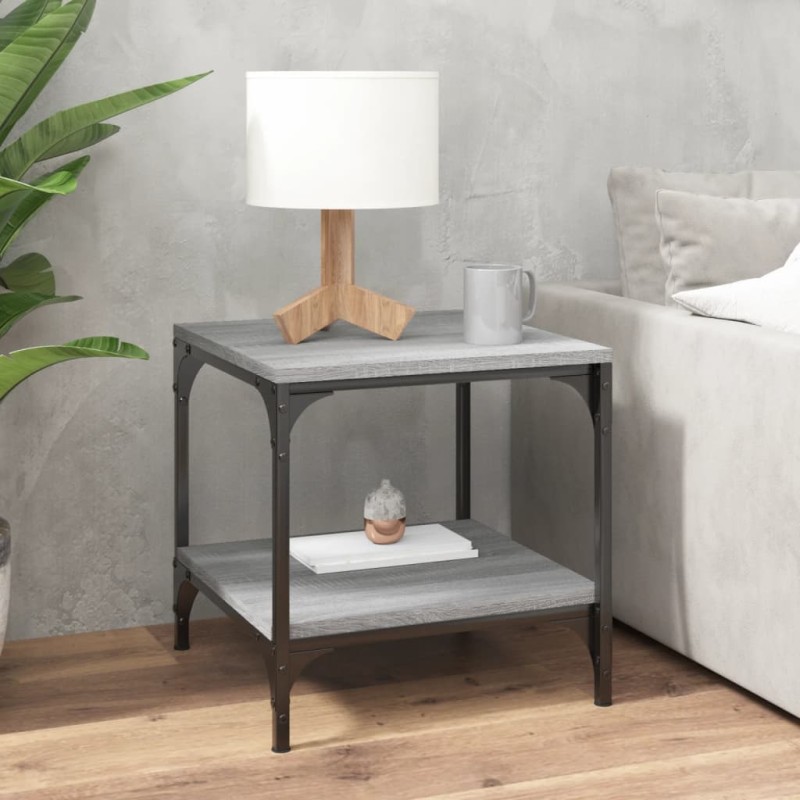 vidaXL Couchtisch Grau Sonoma 50x50x40 cm Holzwerkstoff vidaXL Couchtisch Grau Sonoma 50x50x40 cm Holzwerkstoff