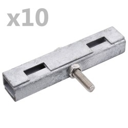 vidaXL U-Mattenverbinder 10 Sets Silbern